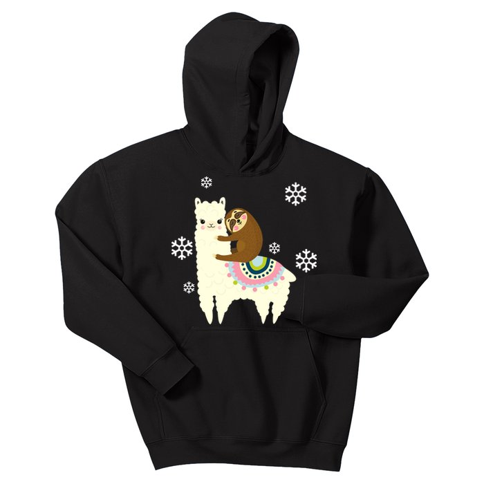 Sloth Riding Llama Kids Hoodie