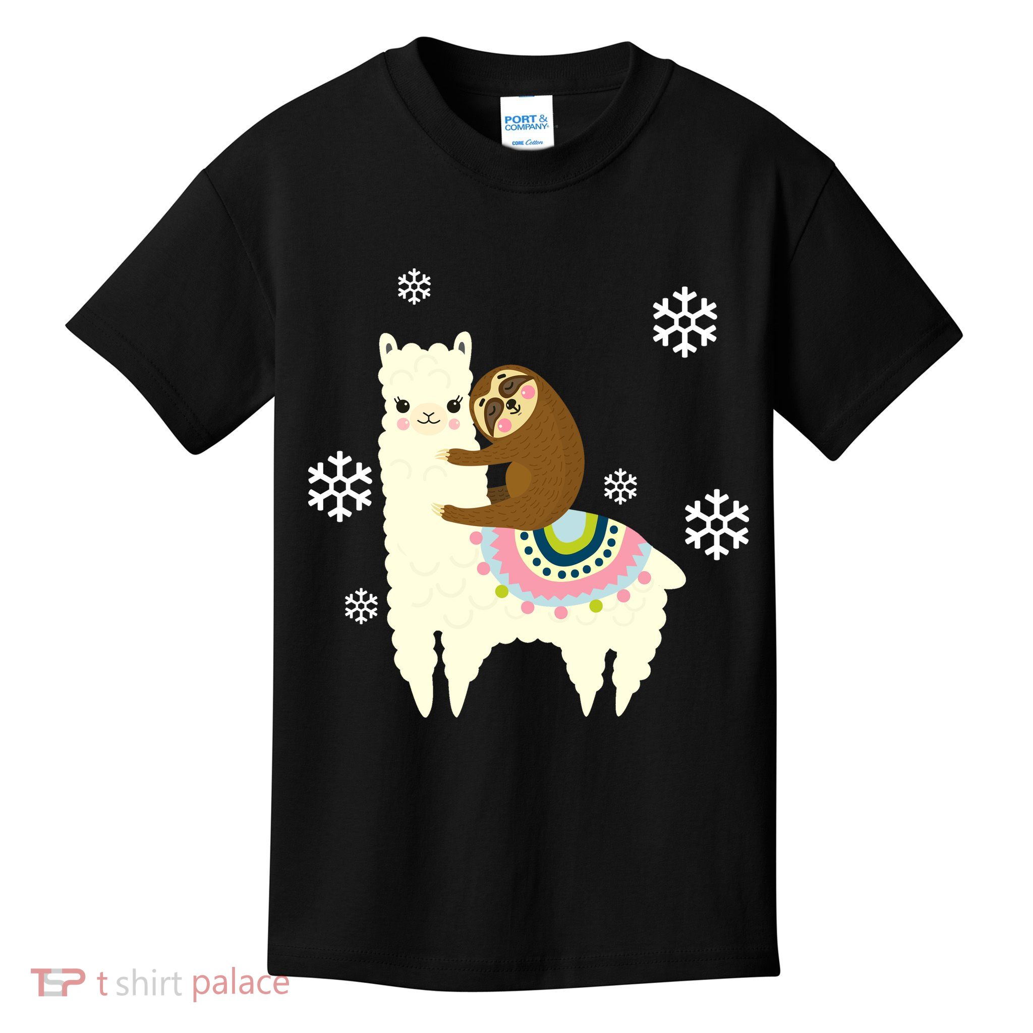 Sloth Riding Llama Kids T-Shirt