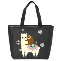 Sloth Riding Llama Zip Tote Bag