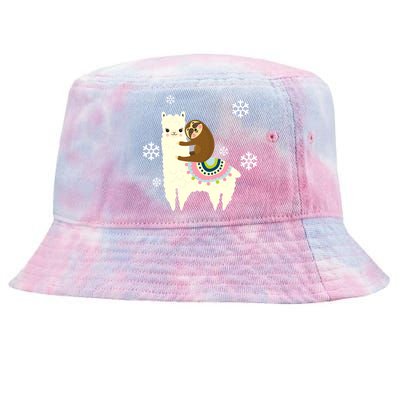 Sloth Riding Llama Tie-Dyed Bucket Hat