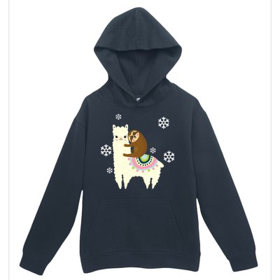 Sloth Riding Llama Urban Pullover Hoodie