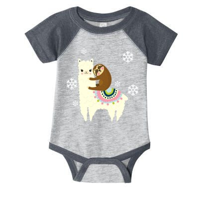 Sloth Riding Llama Infant Baby Jersey Bodysuit