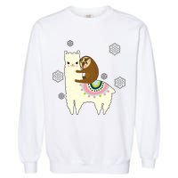 Sloth Riding Llama Garment-Dyed Sweatshirt