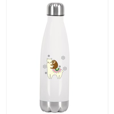 Sloth Riding Llama Stainless Steel Insulated Water Bottle