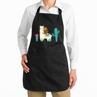 Sloth Riding Llama Funny Cactus Apron
