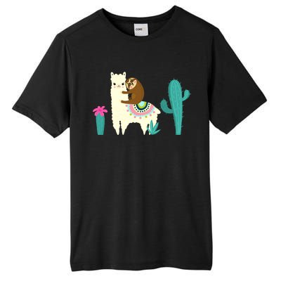 Sloth Riding Llama Funny Cactus Tall Fusion ChromaSoft Performance T-Shirt