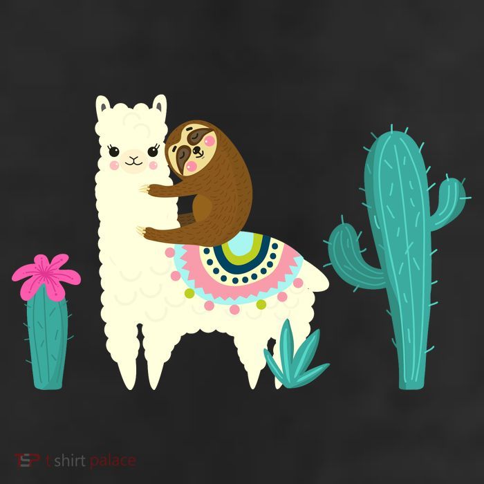 Sloth Riding Llama Funny Cactus 11oz C Handle Ceramic Mug
