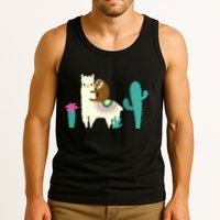 Sloth Riding Llama Funny Cactus Tank Top