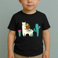 Sloth Riding Llama Funny Cactus Toddler T-Shirt