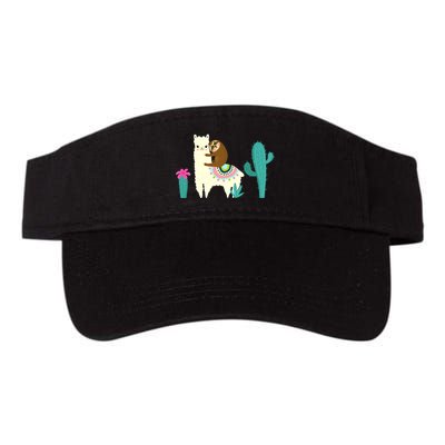Sloth Riding Llama Funny Cactus Visor