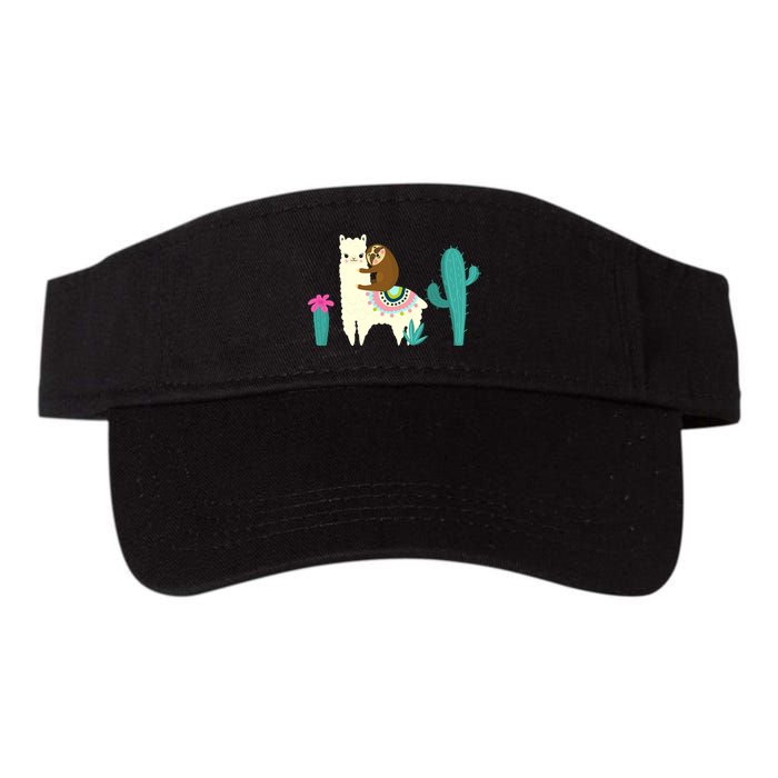 Sloth Riding Llama Funny Cactus Visor
