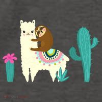 Sloth Riding Llama Funny Cactus Vector Backpack