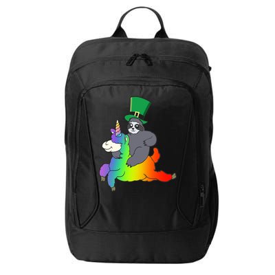 Sloth Riding Llama Unicorn St. Patrick's Day City Backpack