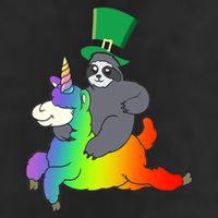 Sloth Riding Llama Unicorn St. Patrick's Day 25L Jumbo Tote