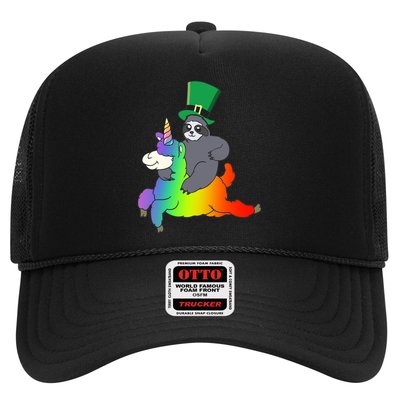 Sloth Riding Llama Unicorn St. Patrick's Day Trucker Hat