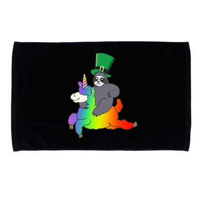 Sloth Riding Llama Unicorn St. Patrick's Day Microfiber Hand Towel