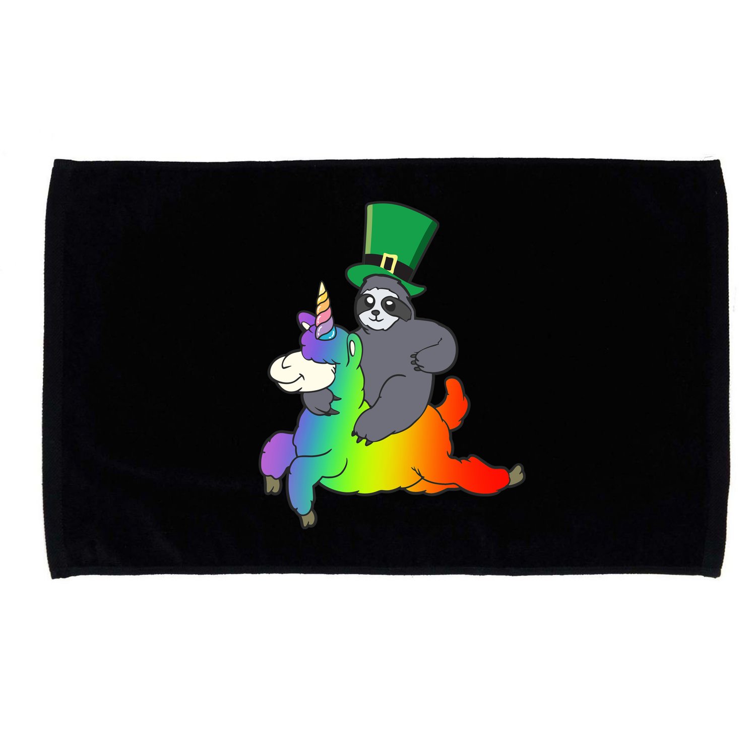 Sloth Riding Llama Unicorn St. Patrick's Day Microfiber Hand Towel