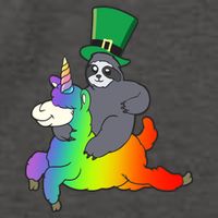 Sloth Riding Llama Unicorn St. Patrick's Day Vector Backpack