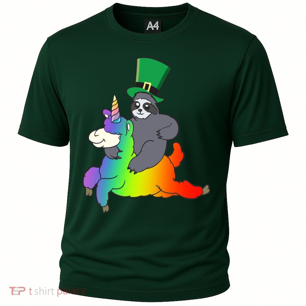 Sloth Riding Llama Unicorn St. Patrick's Day Performance Shirt