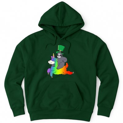 Sloth Riding Llama Unicorn St. Patrick's Day Hoodie