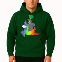 Sloth Riding Llama Unicorn St. Patrick's Day Hoodie