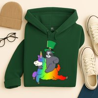 Sloth Riding Llama Unicorn St. Patrick's Day Hoodie