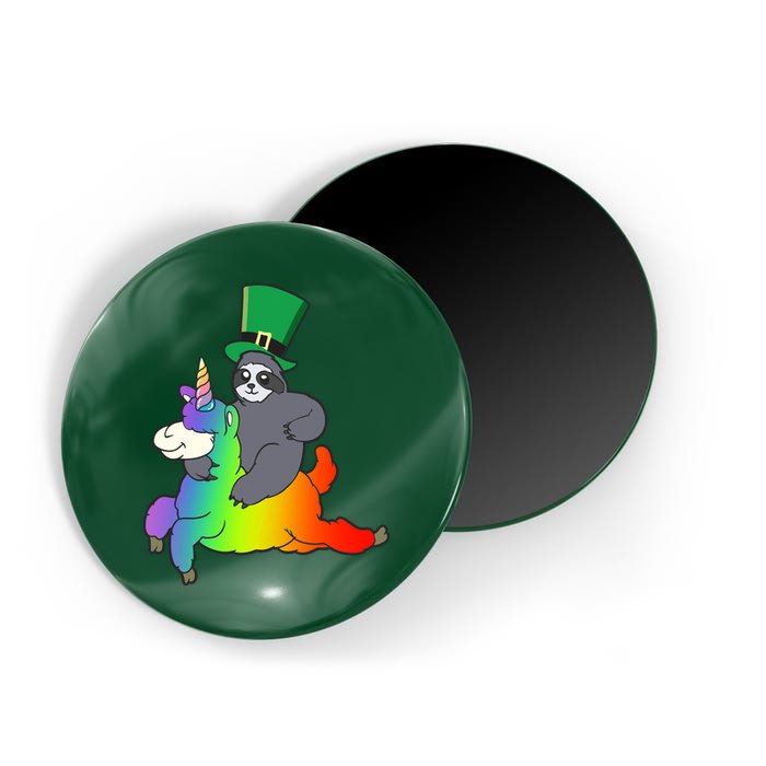 Sloth Riding Llama Unicorn St. Patrick's Day Magnet