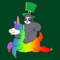 Sloth Riding Llama Unicorn St. Patrick's Day Magnet