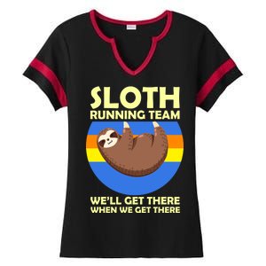 Sloth Running Team Ladies Halftime Notch Neck Tee