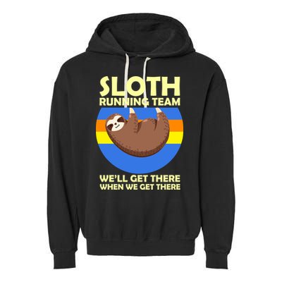 Sloth Running Team Garment-Dyed Fleece Hoodie
