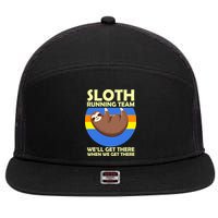 Sloth Running Team 7 Panel Mesh Trucker Snapback Hat