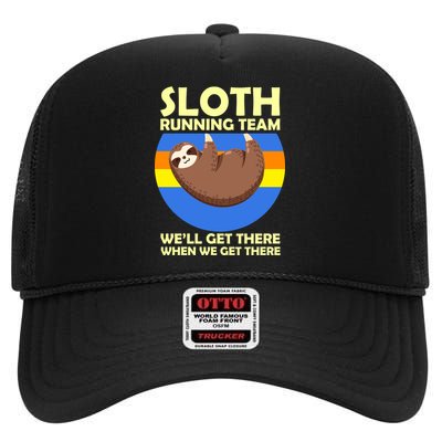 Sloth Running Team High Crown Mesh Back Trucker Hat