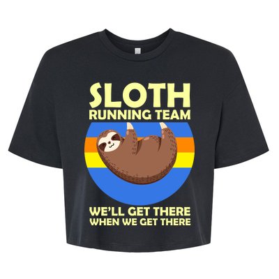 Sloth Running Team Bella+Canvas Jersey Crop Tee