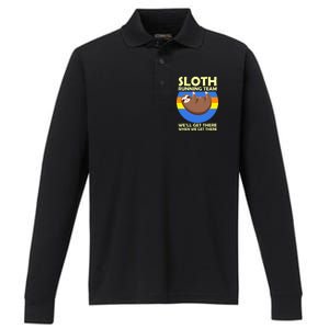 Sloth Running Team Performance Long Sleeve Polo