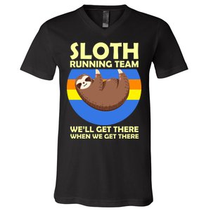 Sloth Running Team V-Neck T-Shirt