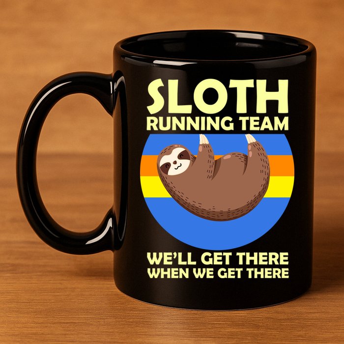 Sloth Running Team 11oz C Handle Ceramic Mug