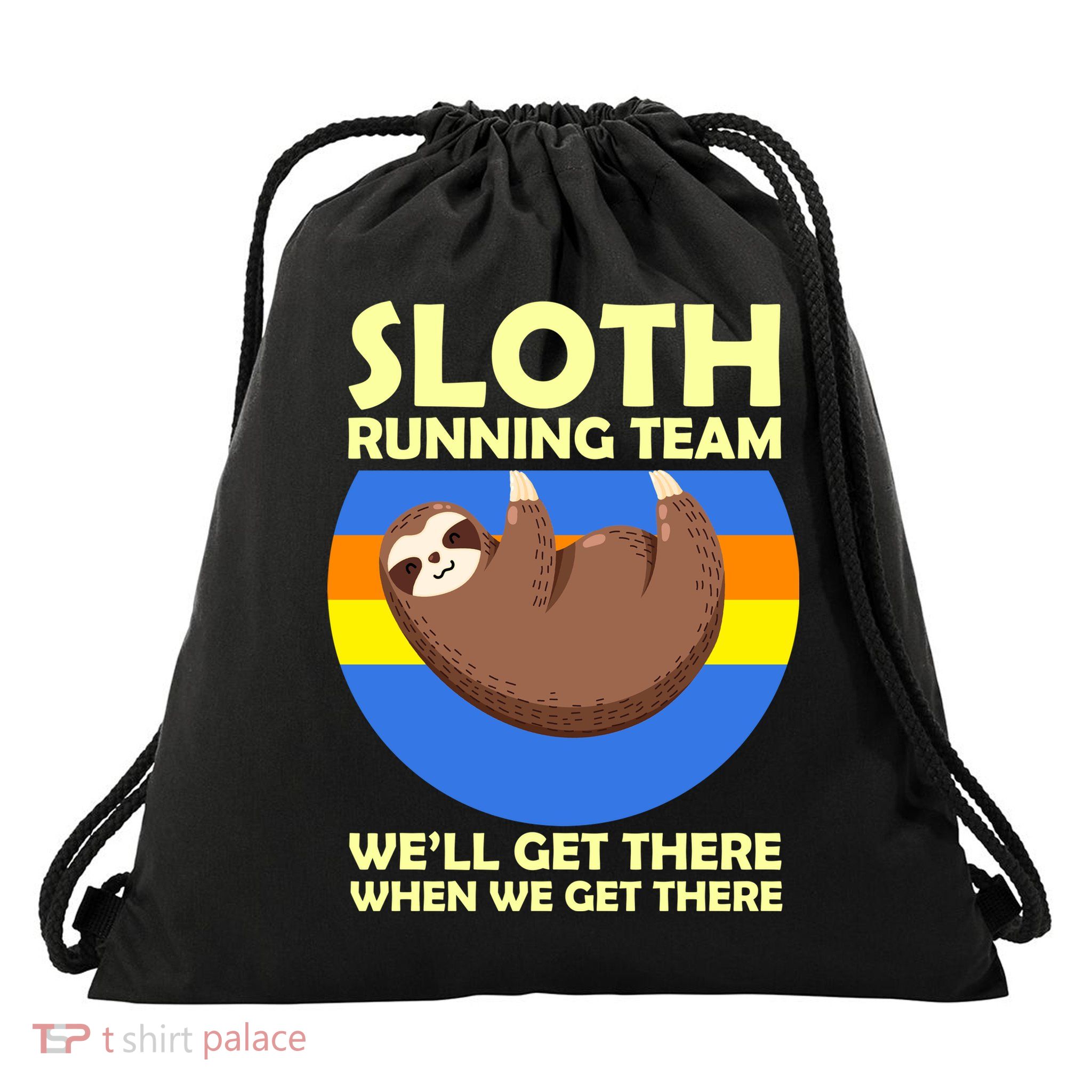 Sloth Running Team Drawstring Bag