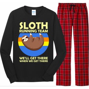 Sloth Running Team Long Sleeve Pajama Set