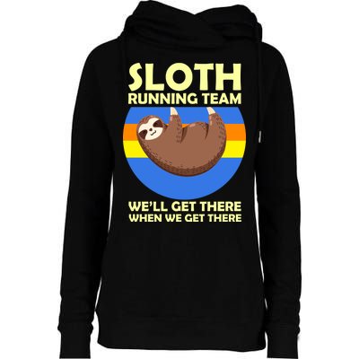 Sloth Running Team Womens Funnel Neck Pullover Hood