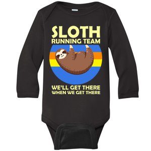 Sloth Running Team Baby Long Sleeve Bodysuit