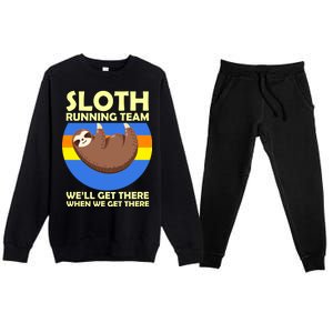 Sloth Running Team Premium Crewneck Sweatsuit Set