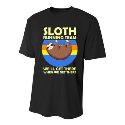 Sloth Running Team Youth Performance Sprint T-Shirt