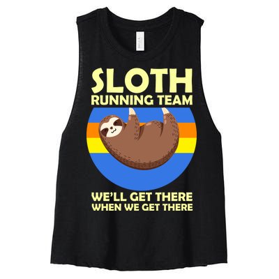 Sloth Running Team Women's Racerback Cropped Tank