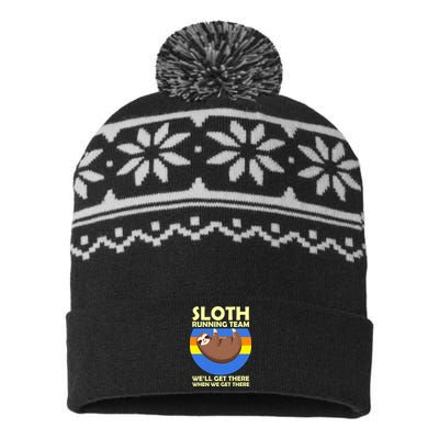 Sloth Running Team USA-Made Snowflake Beanie