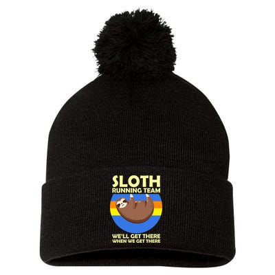 Sloth Running Team Pom Pom 12in Knit Beanie