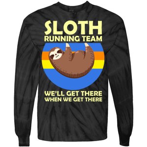 Sloth Running Team Tie-Dye Long Sleeve Shirt