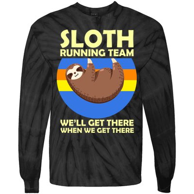 Sloth Running Team Tie-Dye Long Sleeve Shirt