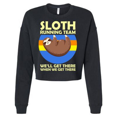 Sloth Running Team Cropped Pullover Crew