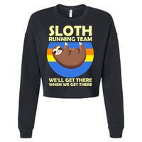 Sloth Running Team Cropped Pullover Crew
