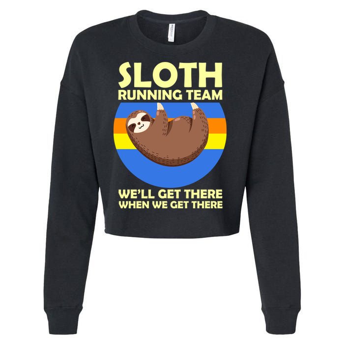 Sloth Running Team Cropped Pullover Crew